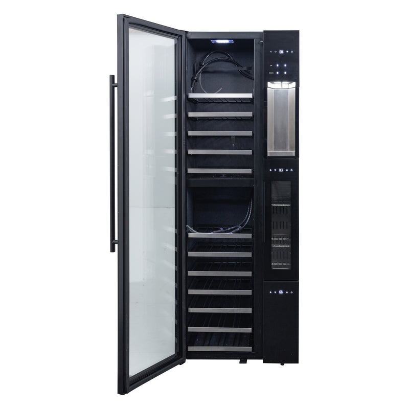 Sapphire 4Pour Wine Bar, Series 3, 4-Bottle Wine Dispenser and Triple Zone Wine Cooler (SW643TZBLK)