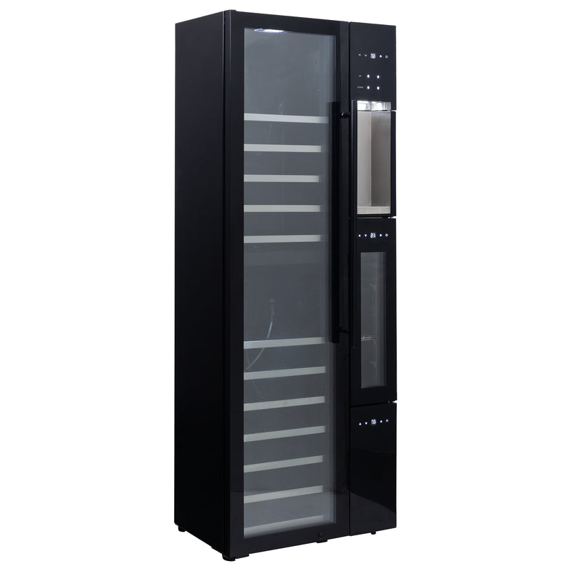 Sapphire 4Pour Wine Bar, Series 3, 4-Bottle Wine Dispenser and Triple Zone Wine Cooler (SW643TZBLK)