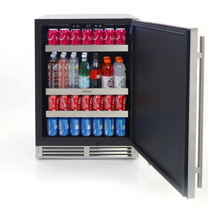 Sapphire Series 3 24" Indoor/Outdoor Premium Refrigerator, in Stainless Steel