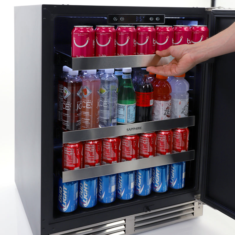Sapphire Series 3, 24"W, Solid Door, Indoor-Outdoor, Panel Ready, Commercial Refrigerator (SR243SSPR)