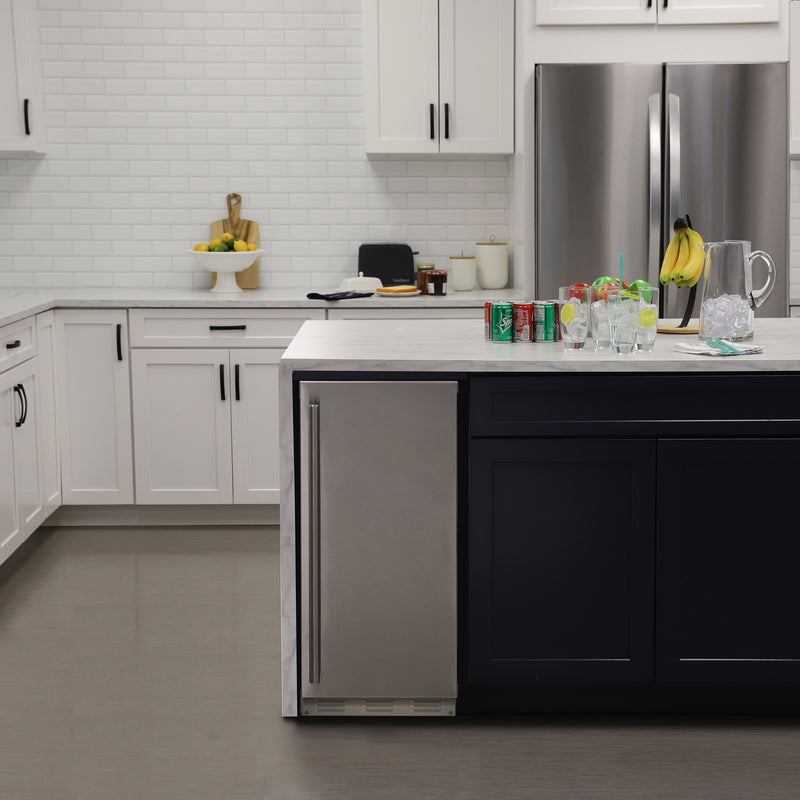 Sapphire Series 5, 15"W, Square Cube, Indoor, Stainless Steel, Gravity Drain, Commercial Ice Maker (SSIM15GDSS)