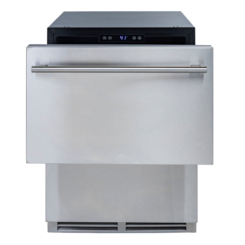 Sapphire Series 3, 24"W, 2 Drawers, Indoor-Outdoor, Stainless Steel, Commercial Drawer Refrigerator (SRD243SSPR)