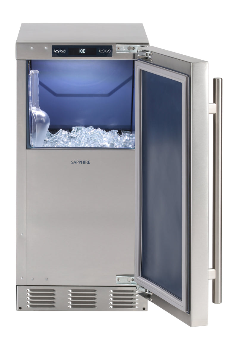 Sapphire Series 5, 15"W, Square Cube, Indoor, Panel Ready, Gravity Drain, Commercial Ice Maker (SSIM15GDPR)