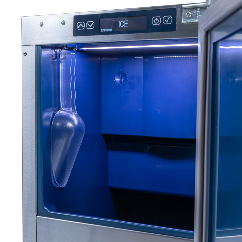 Sapphire Series 5, 15"W, Nugget Cube, Outdoor, Stainless Steel, Gravity Drain, Commercial Ice Maker (SNIM155OD)