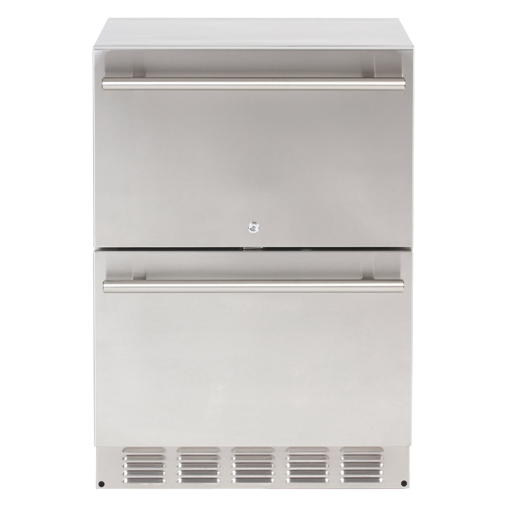 Outdoor Refrigerator | 24" Refrigerator with Drawers & Factory Installed Lock